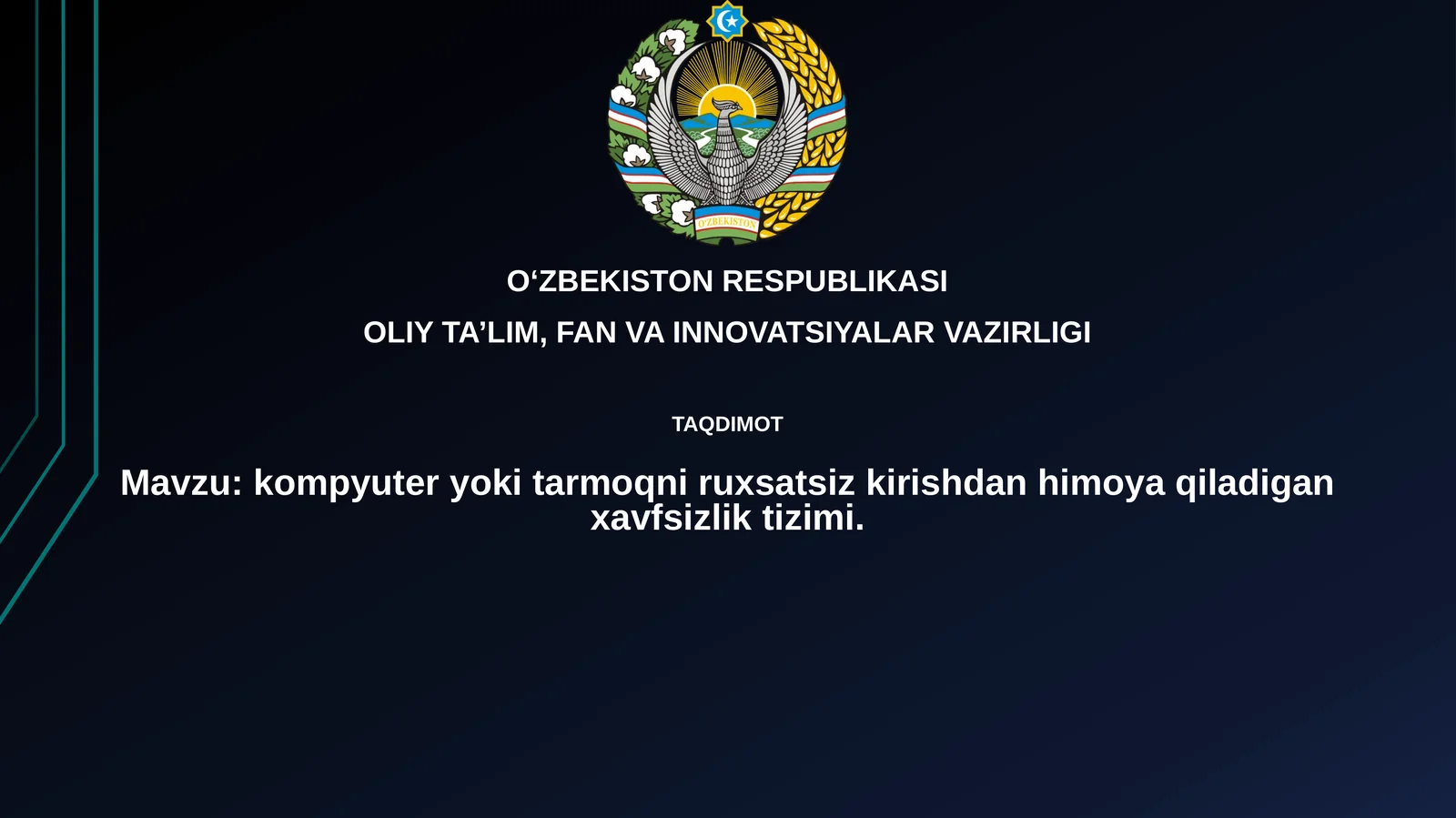 Kompyuter yoki tarmoqni ruxsatsiz kirishdan himoya qiluvchi xavfsizlik tizimi