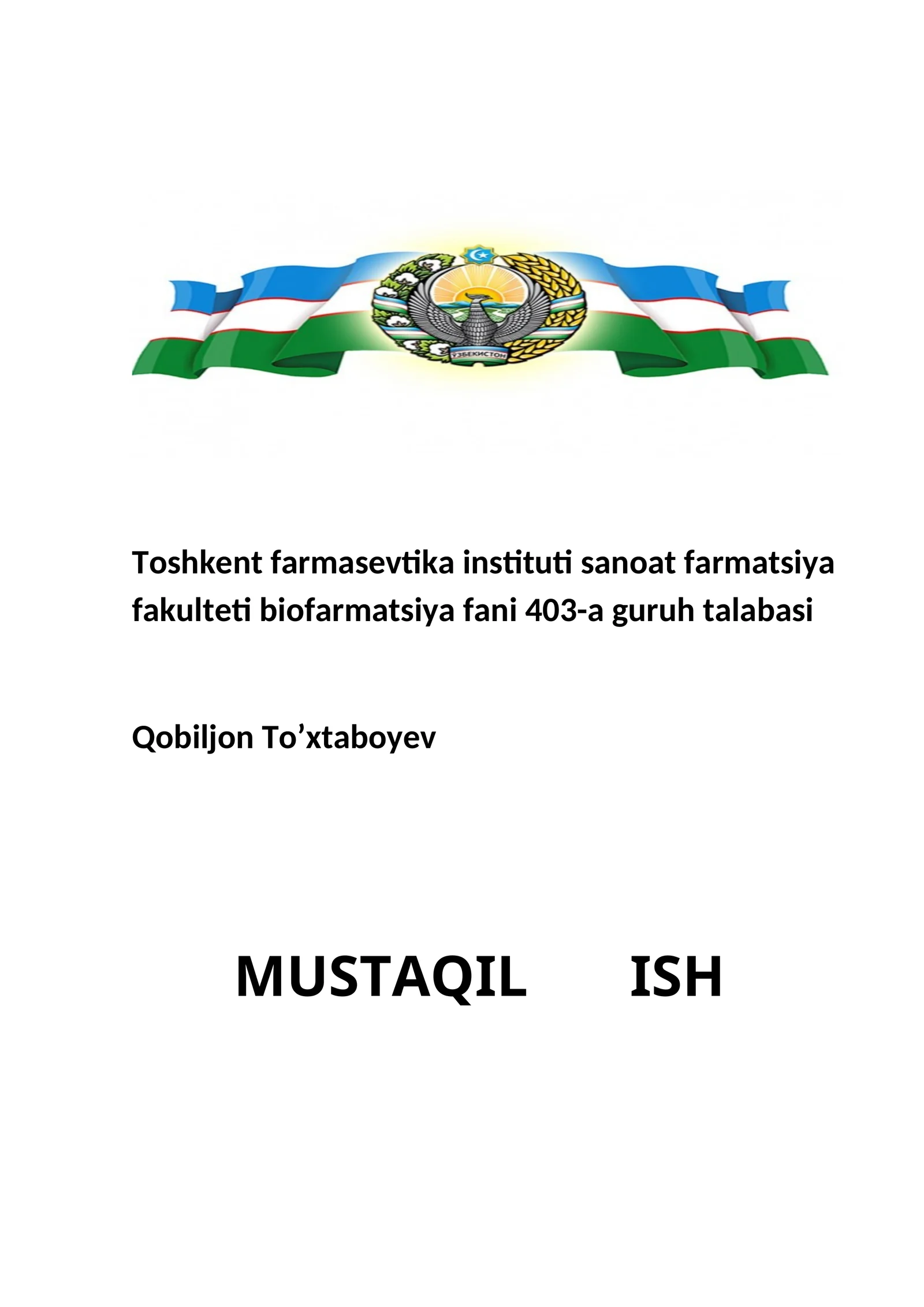 Surtma dori shakllarining farmatsevtik biosamaradorligini aniqlash