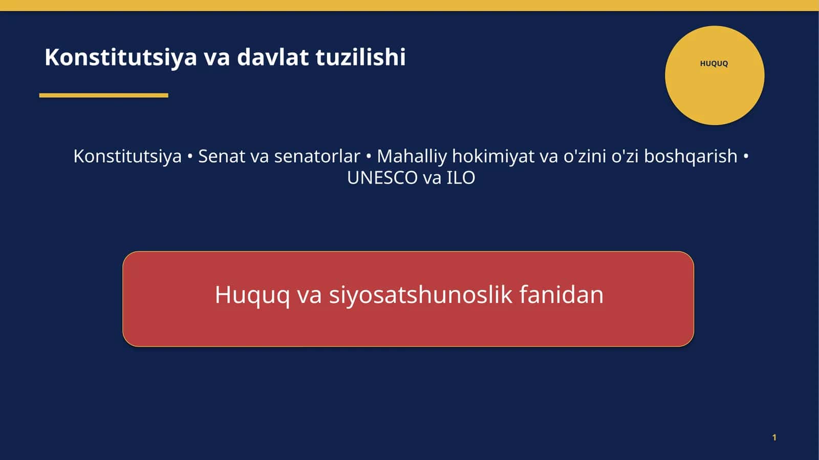 Konstitutsiya va davlat tuzilishi