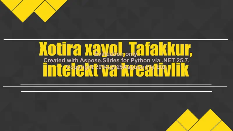 Xotira va uning turli jarayonlari