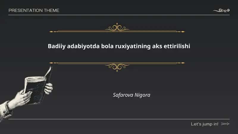 Badiiy adabiyotda bola ruxiyatining aks ettirilishi