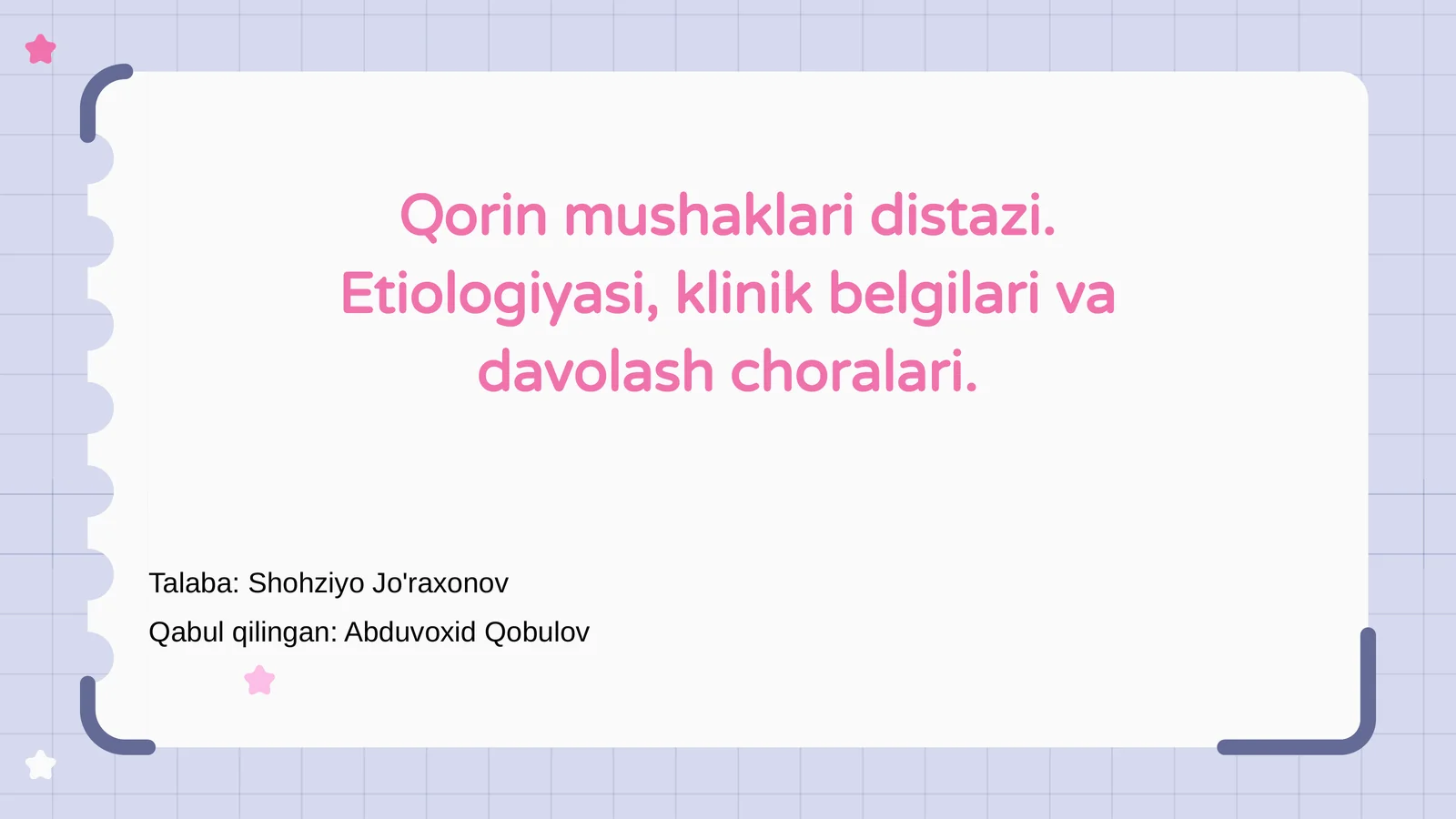 Qorin mushaklari distazi
