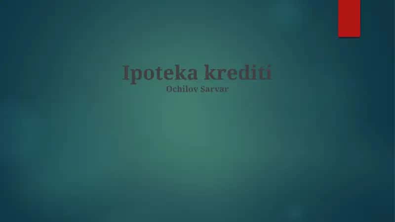 Ipoteka krediti