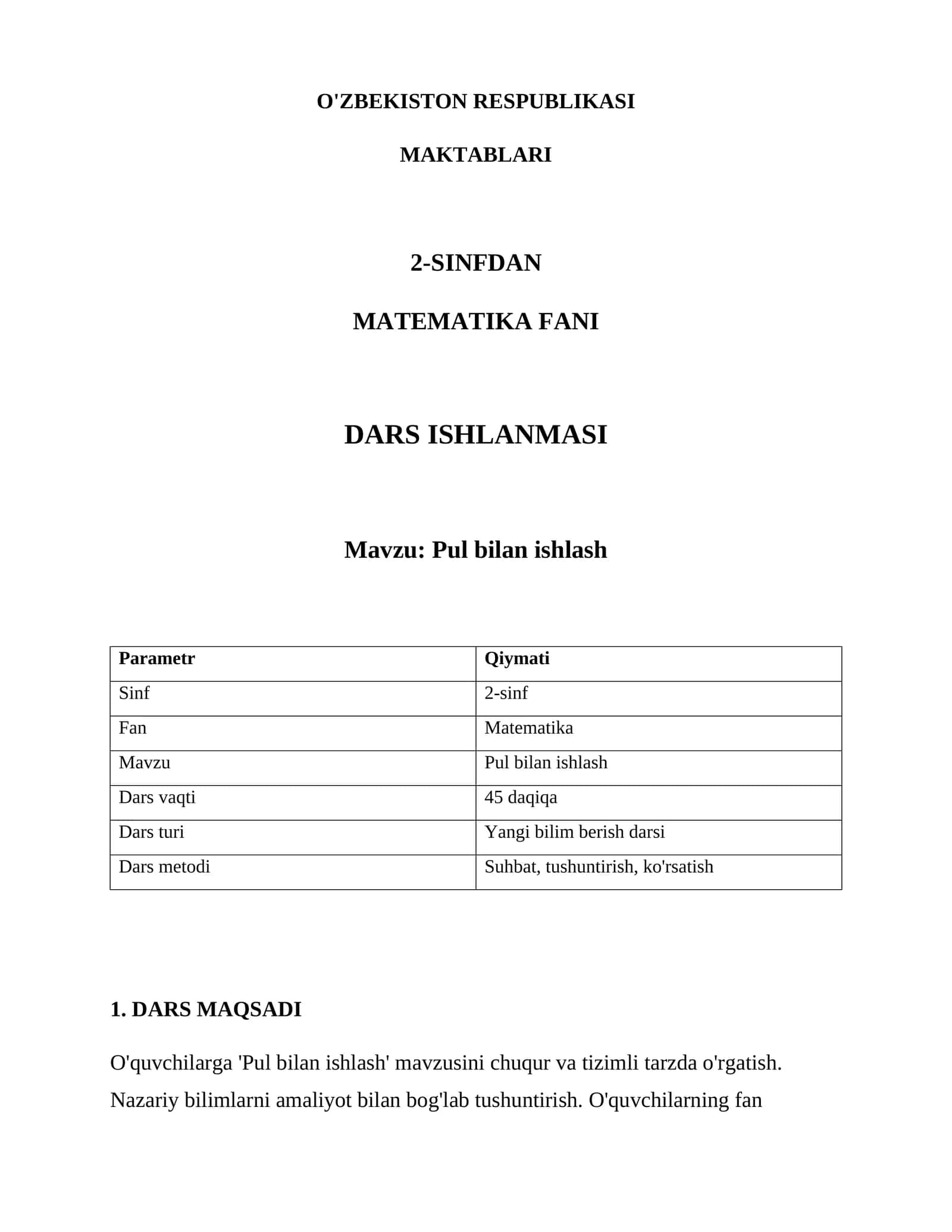 Pul bilan ishlash