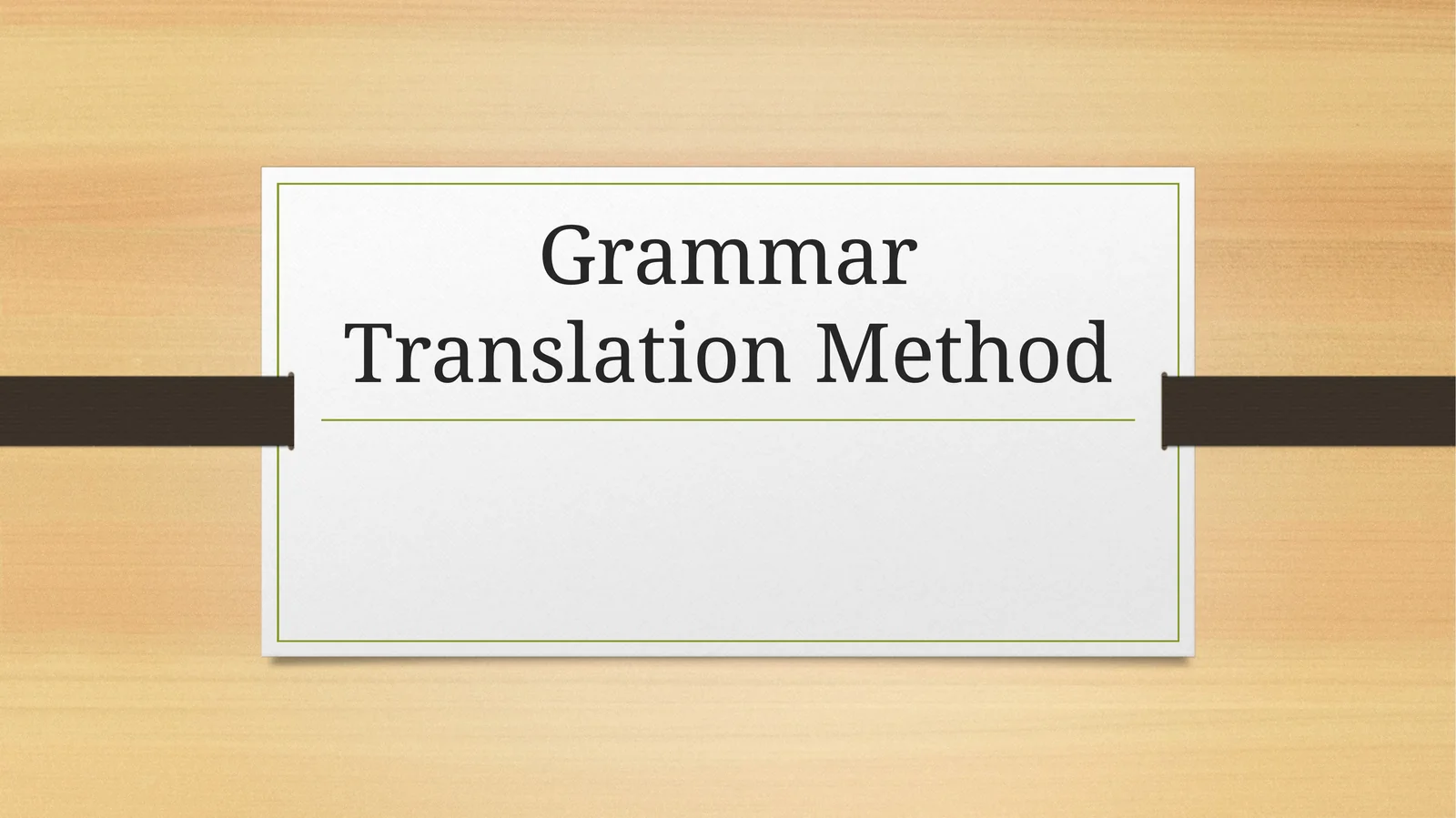 Grammar Translation Method