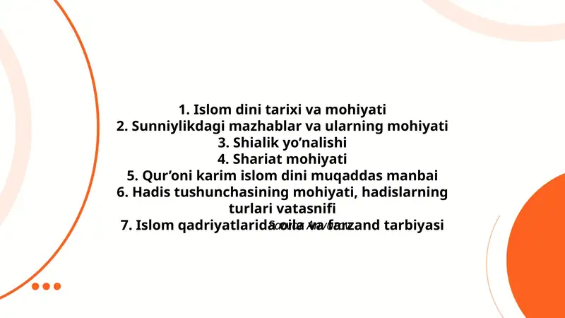Islom dini tarixi va mohiyati