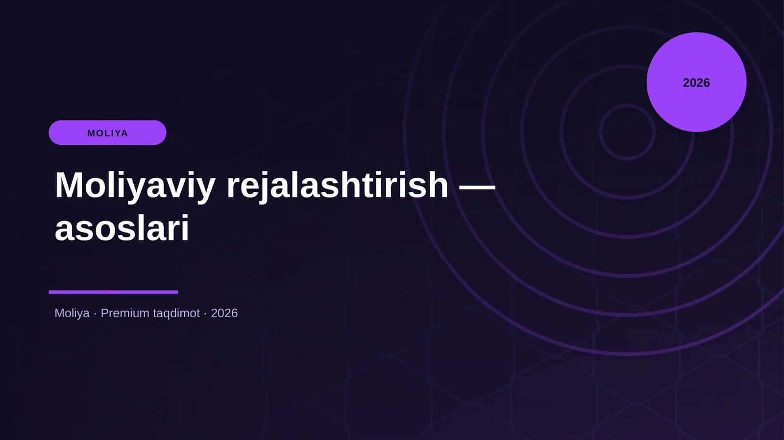 Moliyaviy rejalashtirish — asoslari