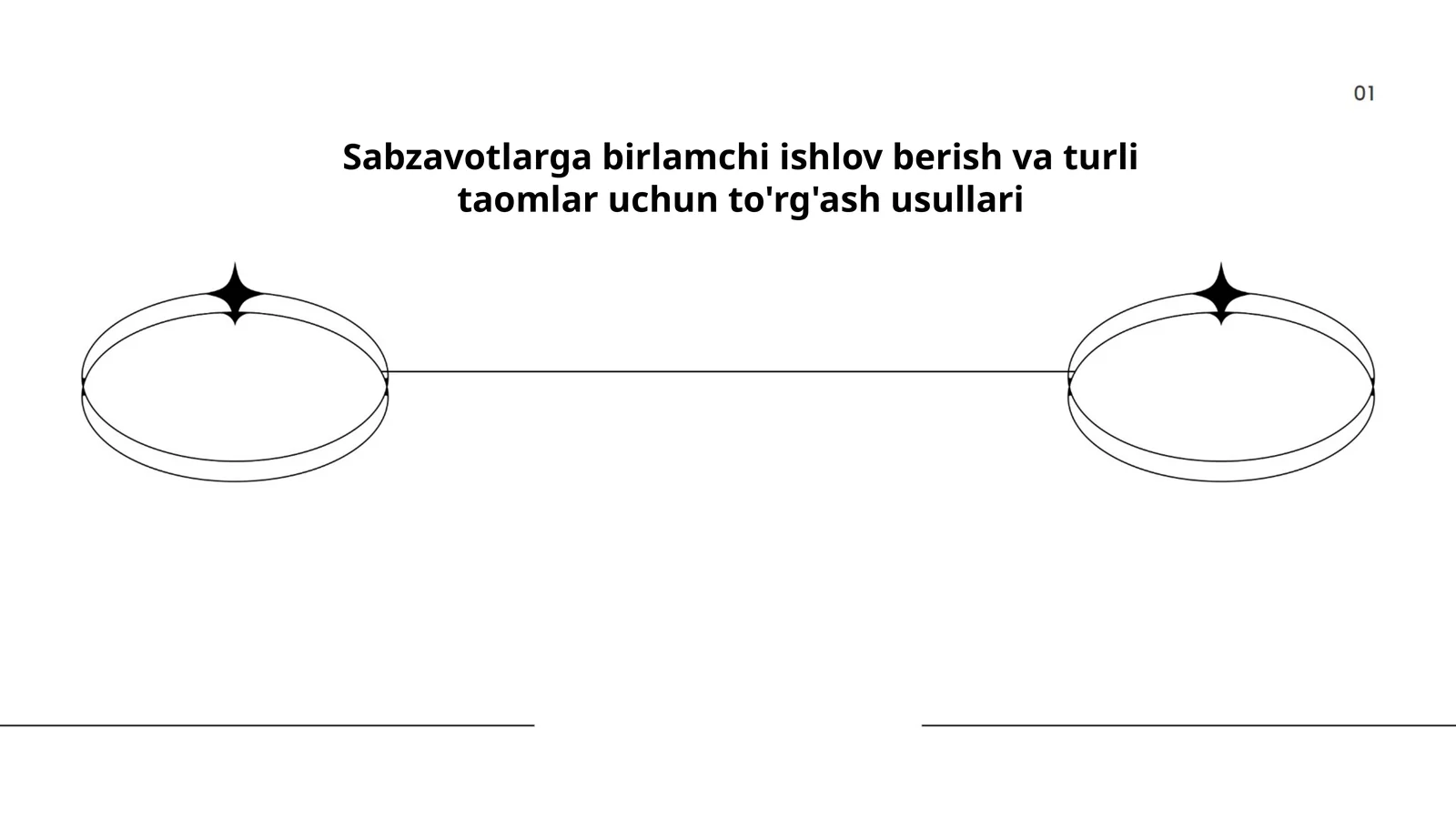 Sabzavotlarga birlamchi ishlov berish va turli taomlar uchun to'rg'ash usullari