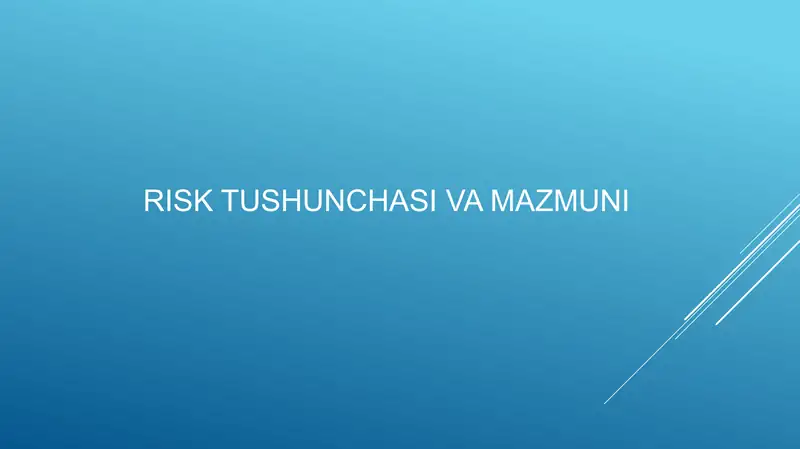 Risk tushunchasi va mazmuni