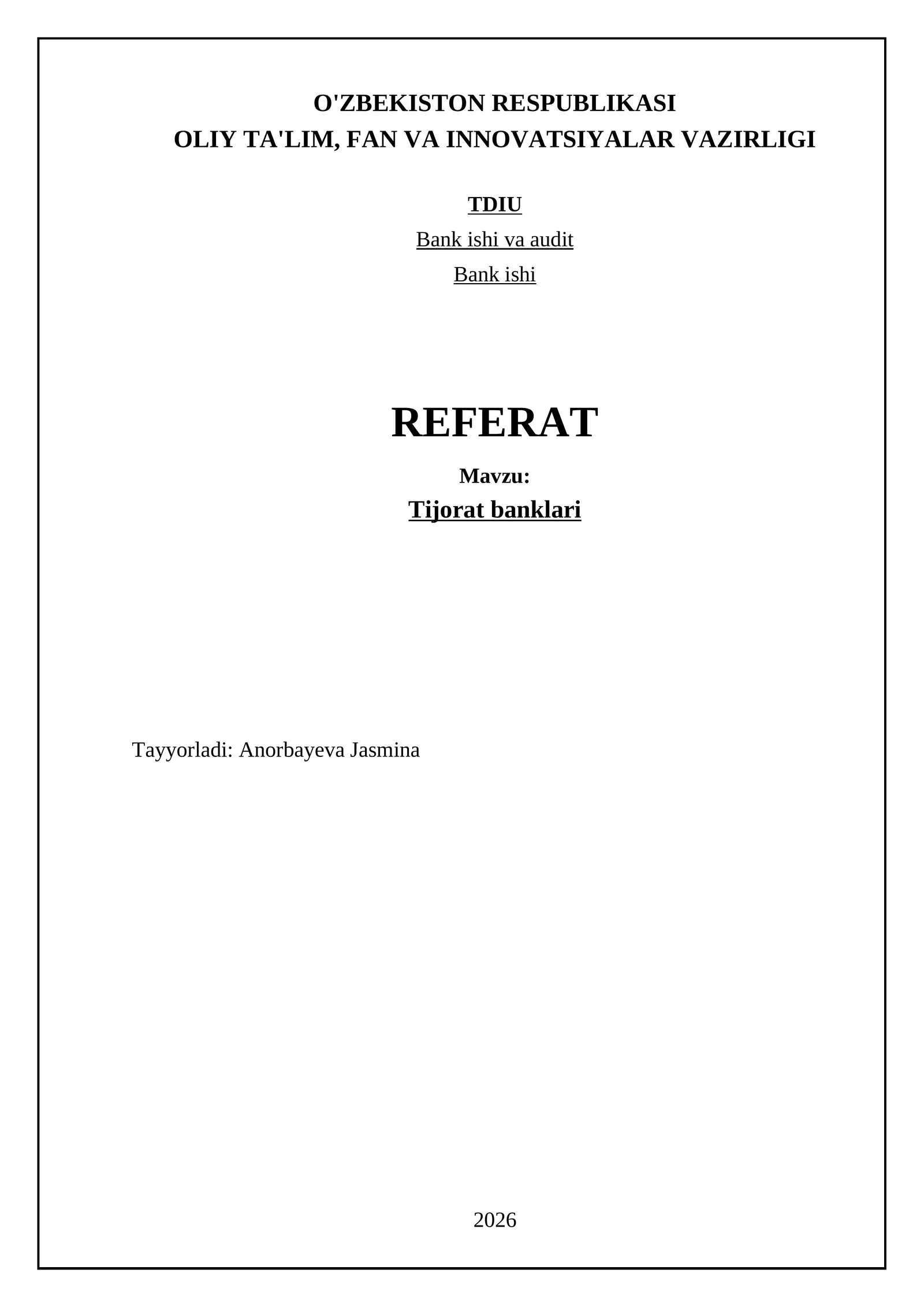 Tijorat banklari