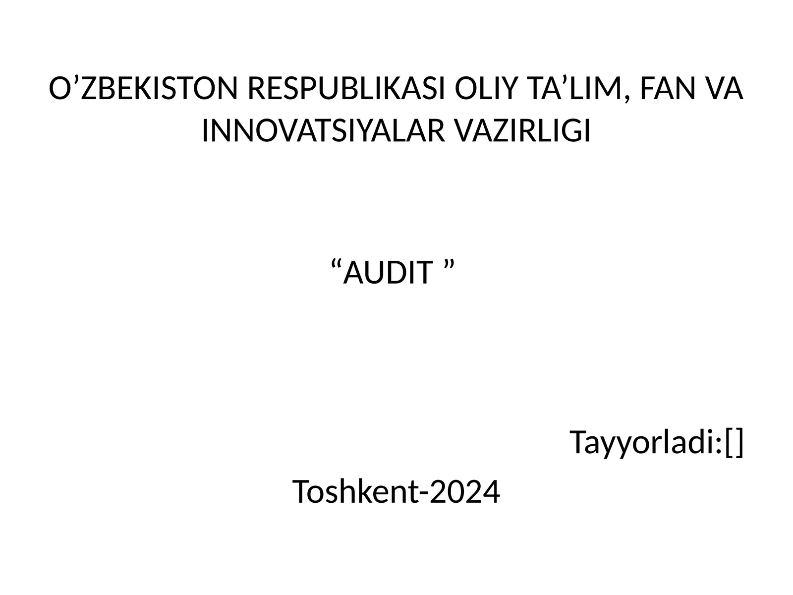 TA’MINOT JARAYONI AUDITI