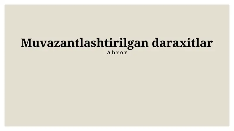 Muvazantlashtirilgan daraxitlar