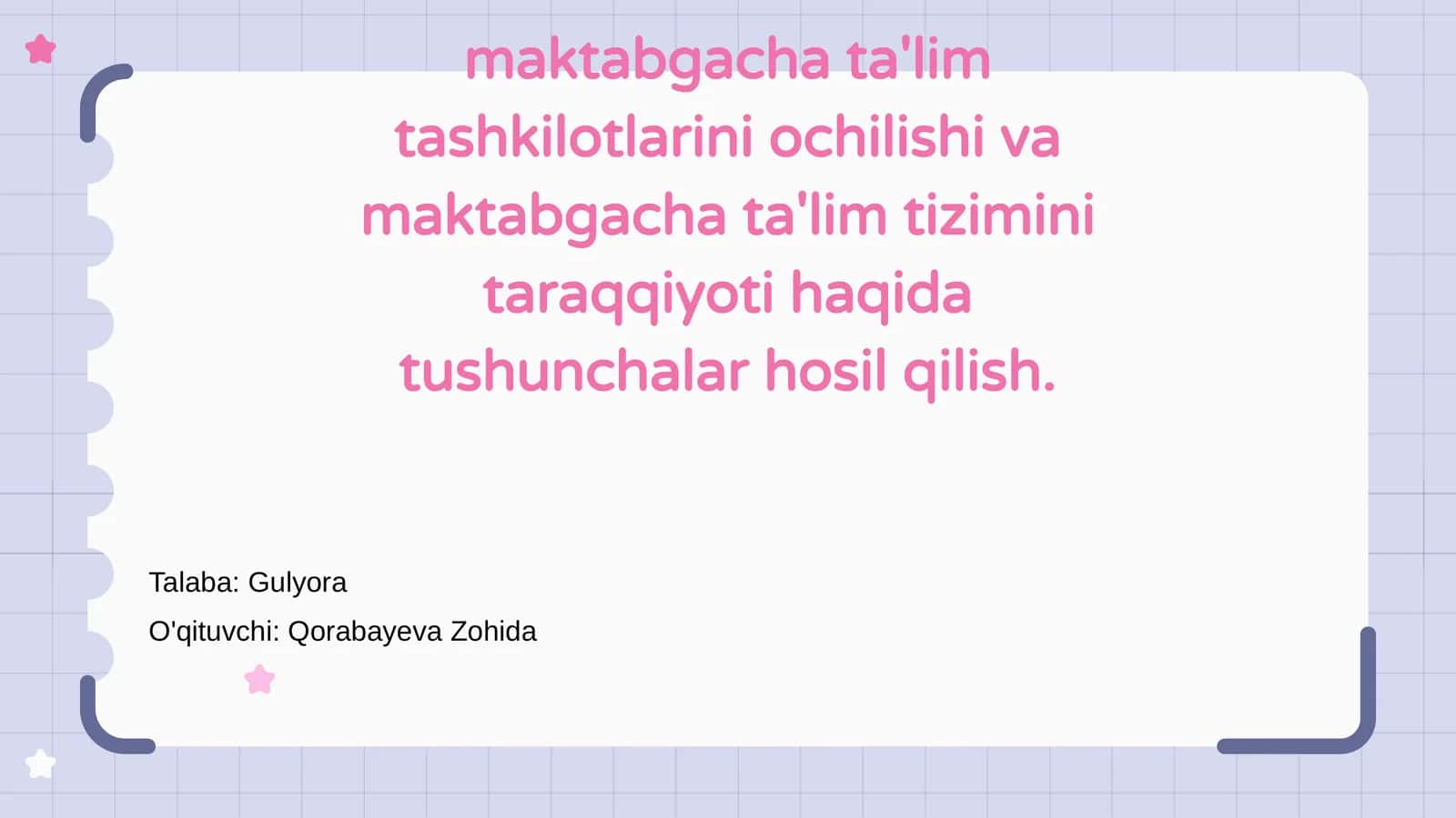 Maktabgacha ta'lim tarixi