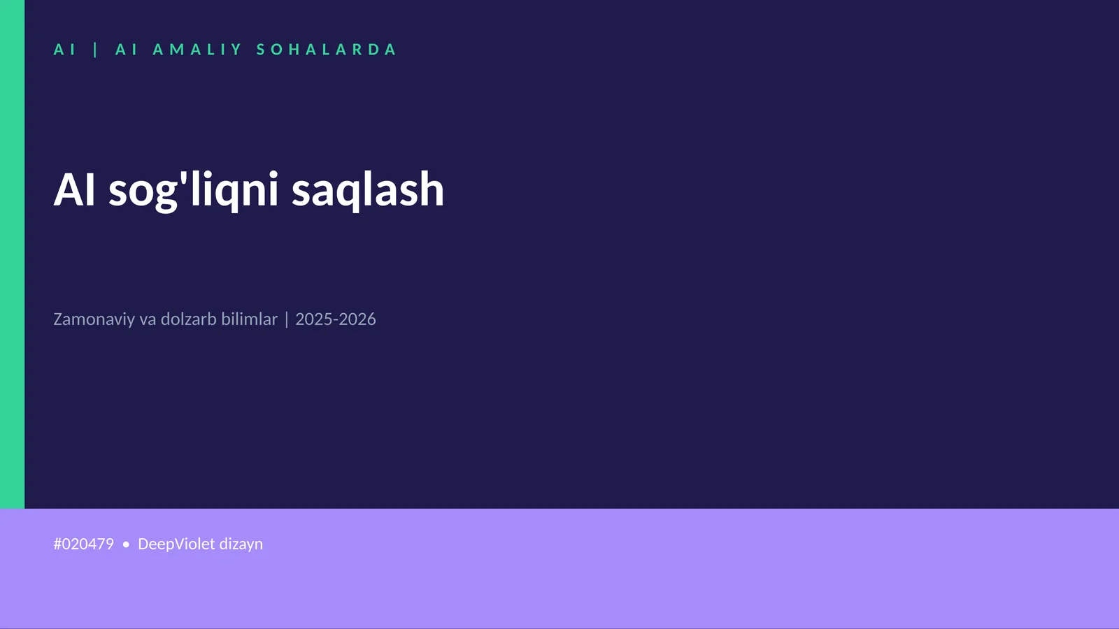 AI sog'liqni saqlash