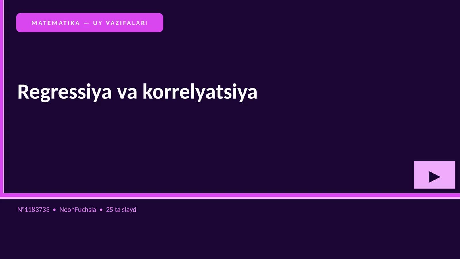 MATEMATIKA — UY VAZIFALARI