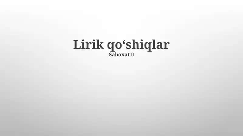 Lirik qoʻshiqlar
