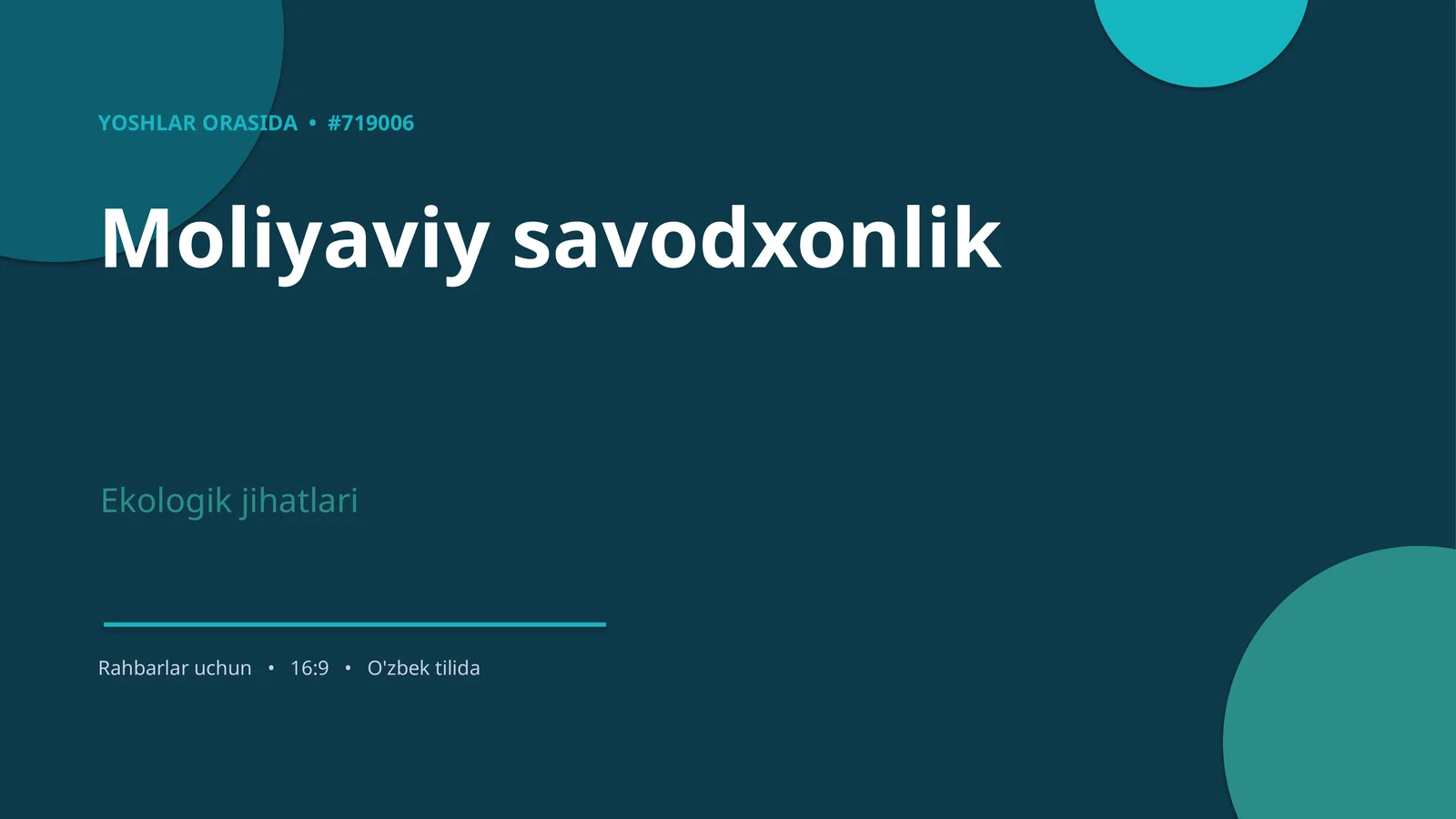 Moliyaviy savodxonlik