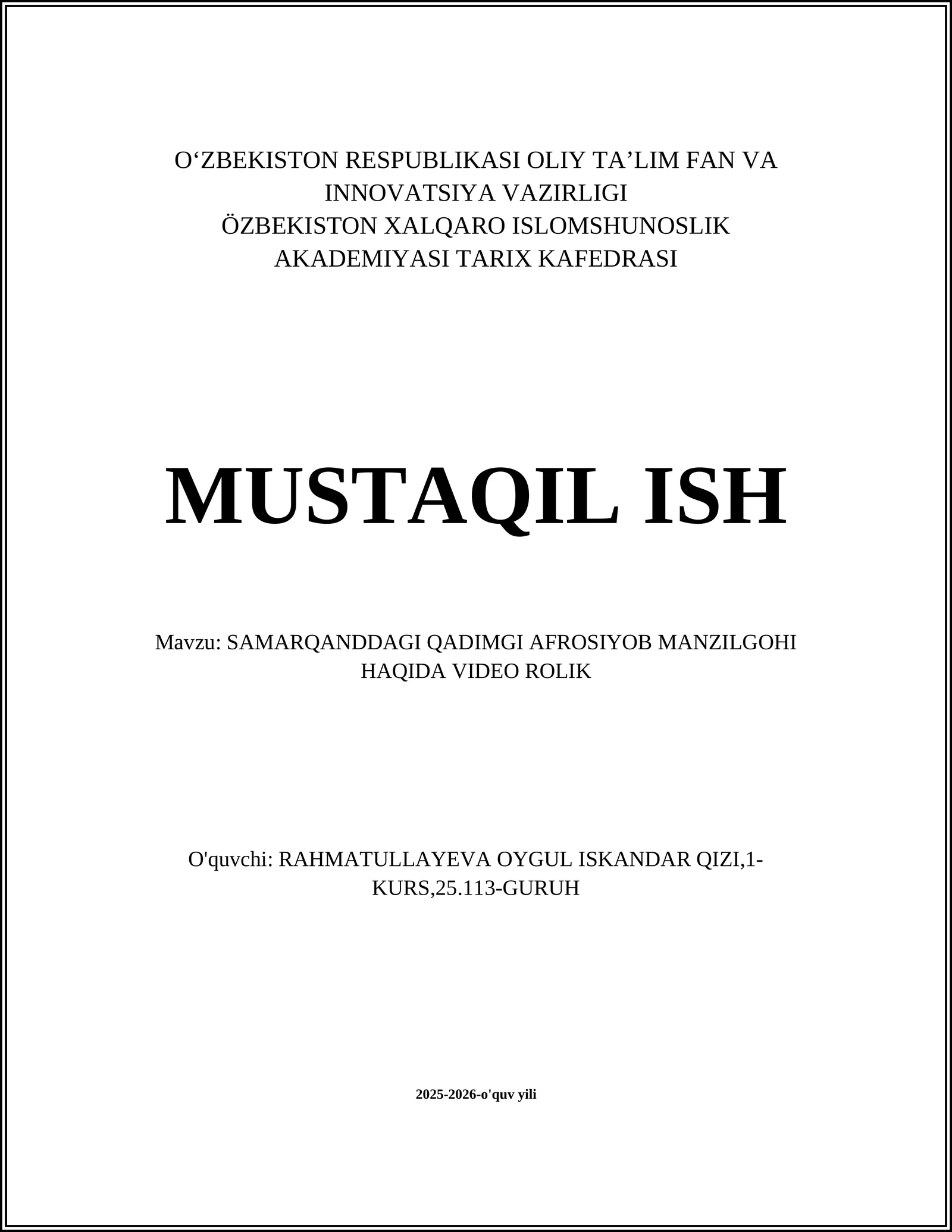 SAMARQANDDAGI QADIMGI AFROSIYOB MANZILGOHI HAQIDA VIDEO ROLIK