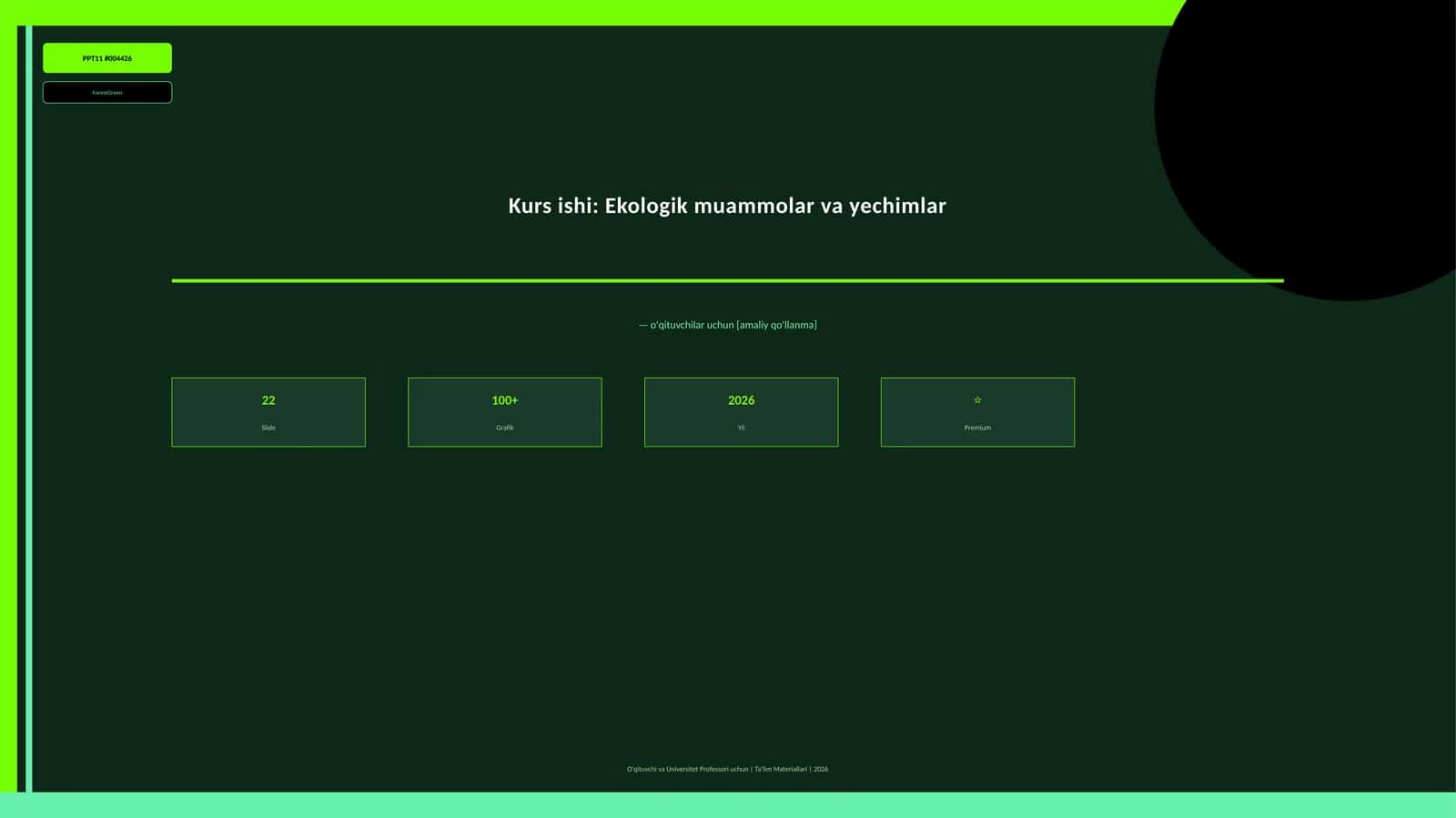 Kurs ishi: Ekologik muammolar va yechimlar
