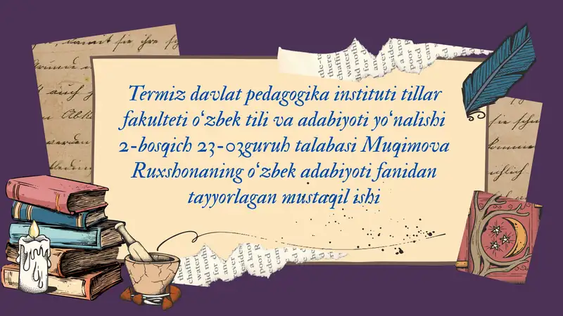 Ahmad Yassaviy va va Yugnakiy hayoti va ijodining manbalari