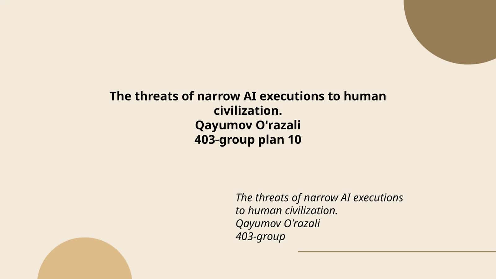 The threats of narrow AI executions to human civilization