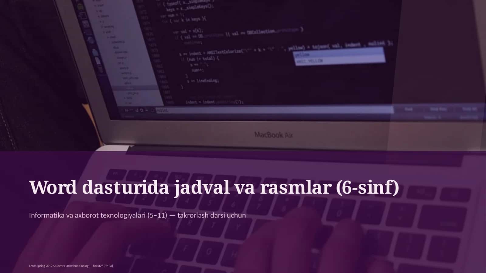 Word dasturida jadval va rasmlar (6-sinf)