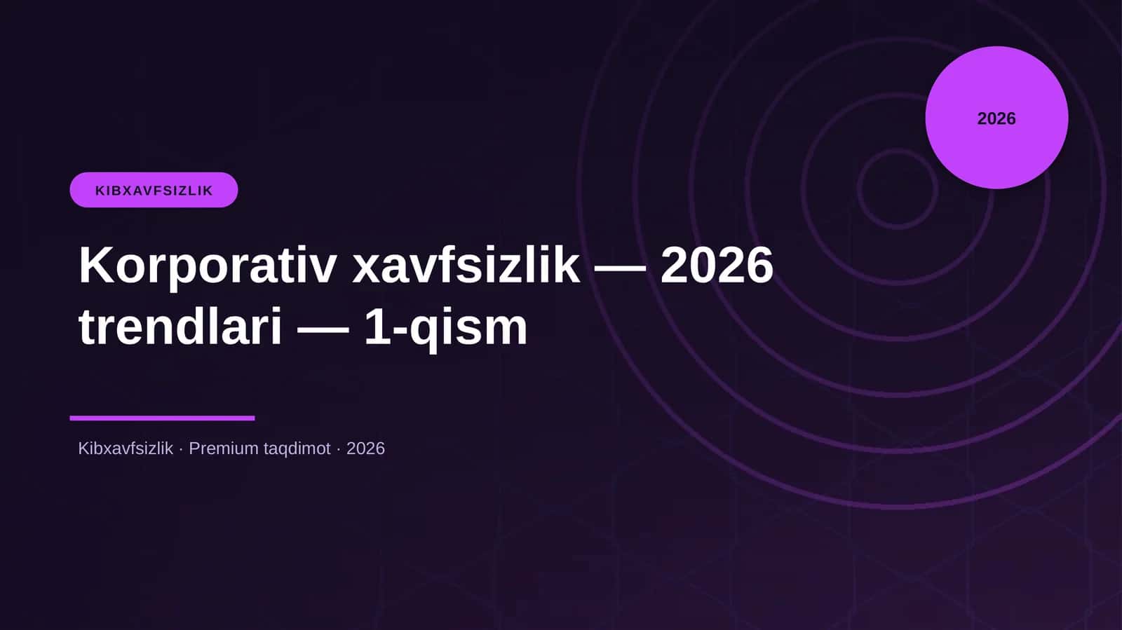 Korporativ xavfsizlik — 2026 trendlari — 1-qism