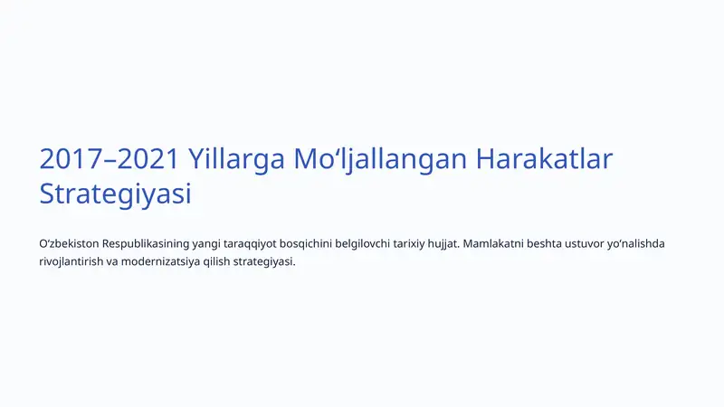 2017–2021 Yillarga Moʻljallangan Harakatlar Strategiyasi