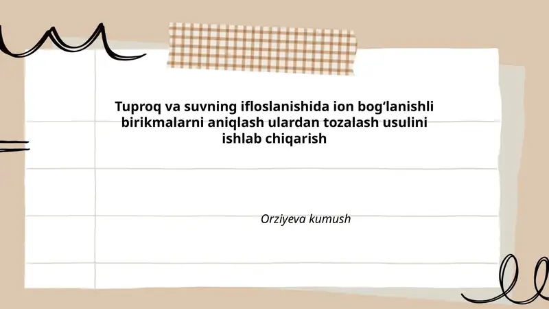 Tuproq va suvning Ifloslanishi