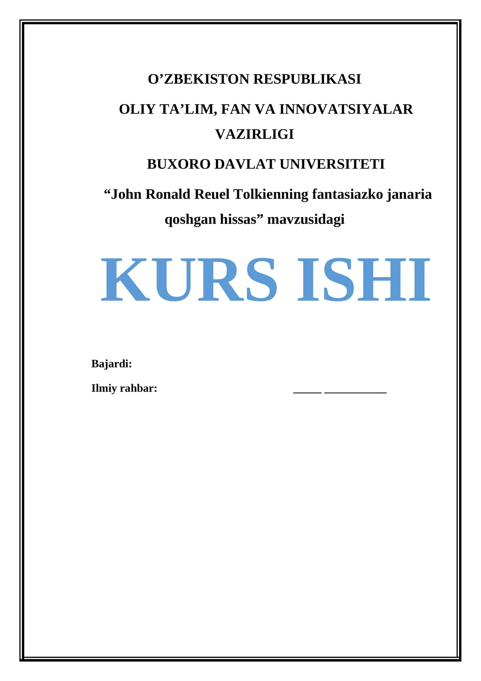 John Ronald Reuel Tolkienning fantasiazko janaria qoshgan hissas