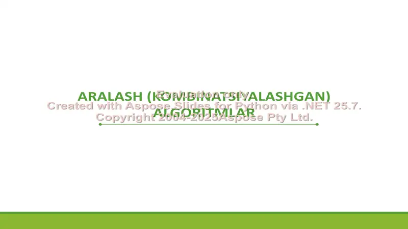 Aralash (kombinatsiyalashgan) algoritmlar