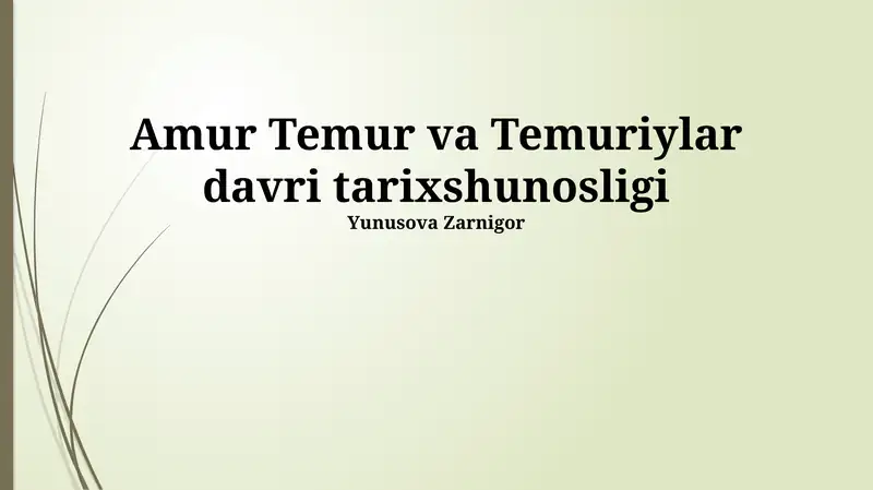 Temuriylar Davri Tarixshunosligi