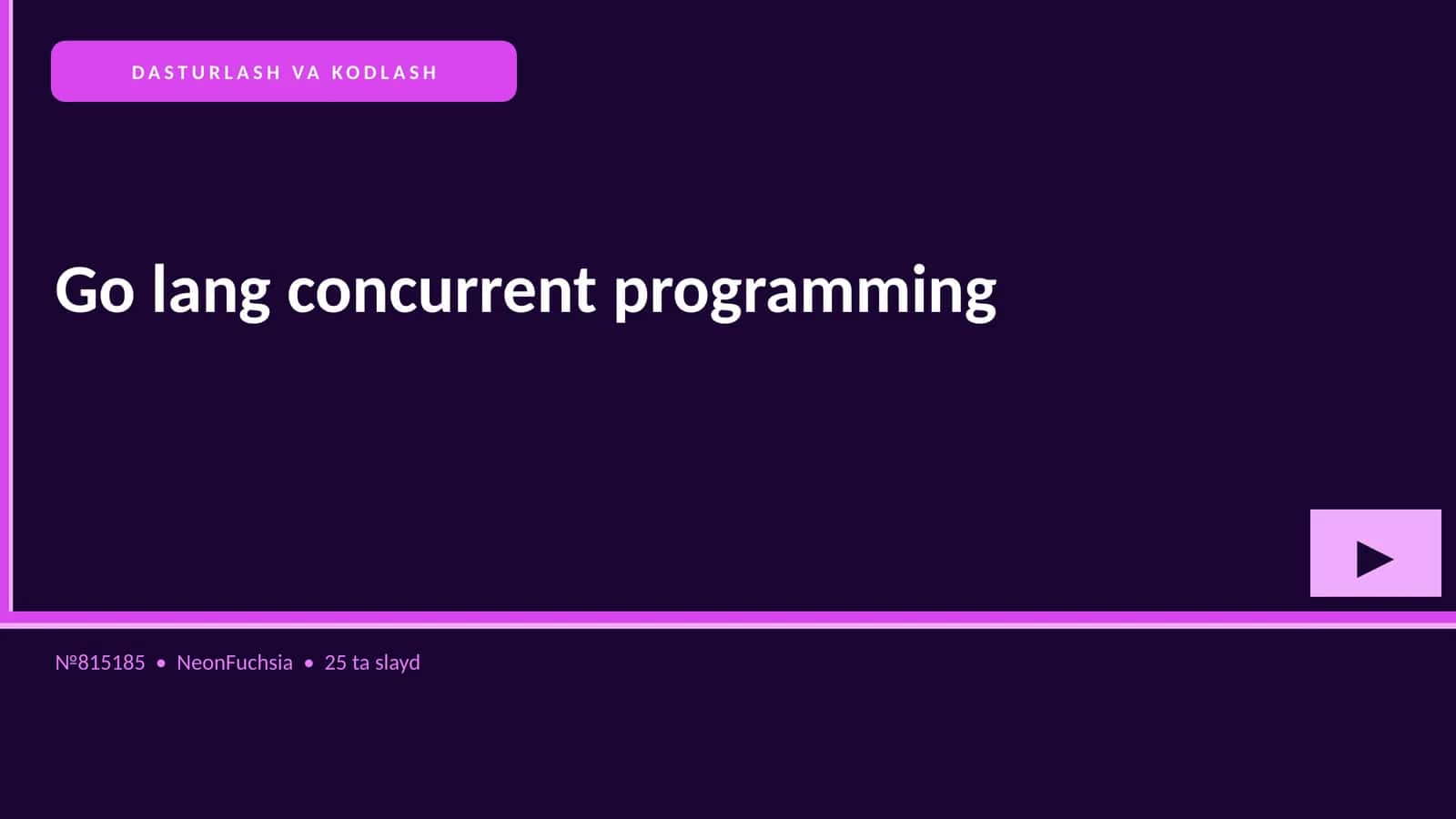 Go lang concurrent programming