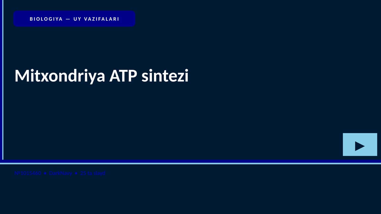 BIOLOGIYA — UY VAZIFALARI