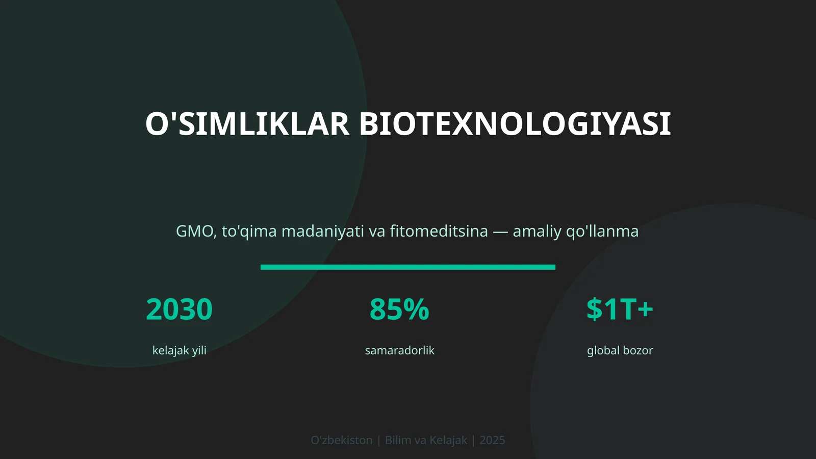 O'SIMLIKLAR BIOTEХNOLOGIYASI