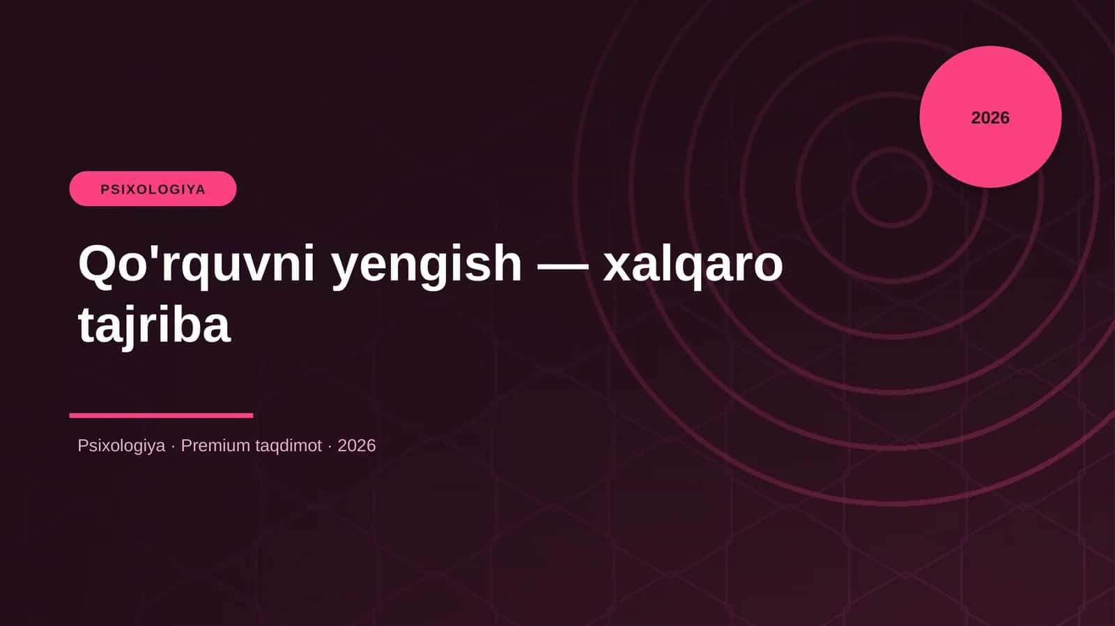Qo'rquvni yengish — xalqaro tajriba