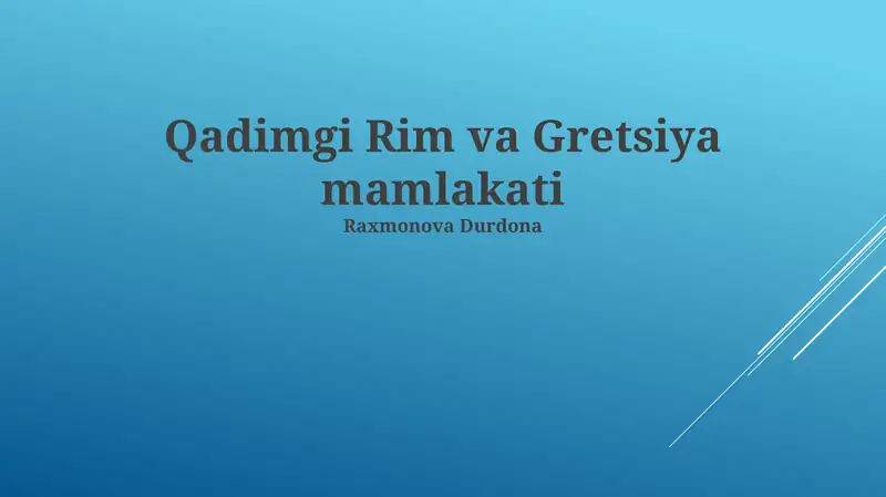 Qadimgi Rim va Gretsiya mamlakati
