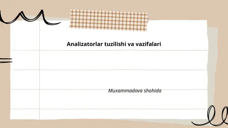 Analizatorlar tuzilishi va vazifalari