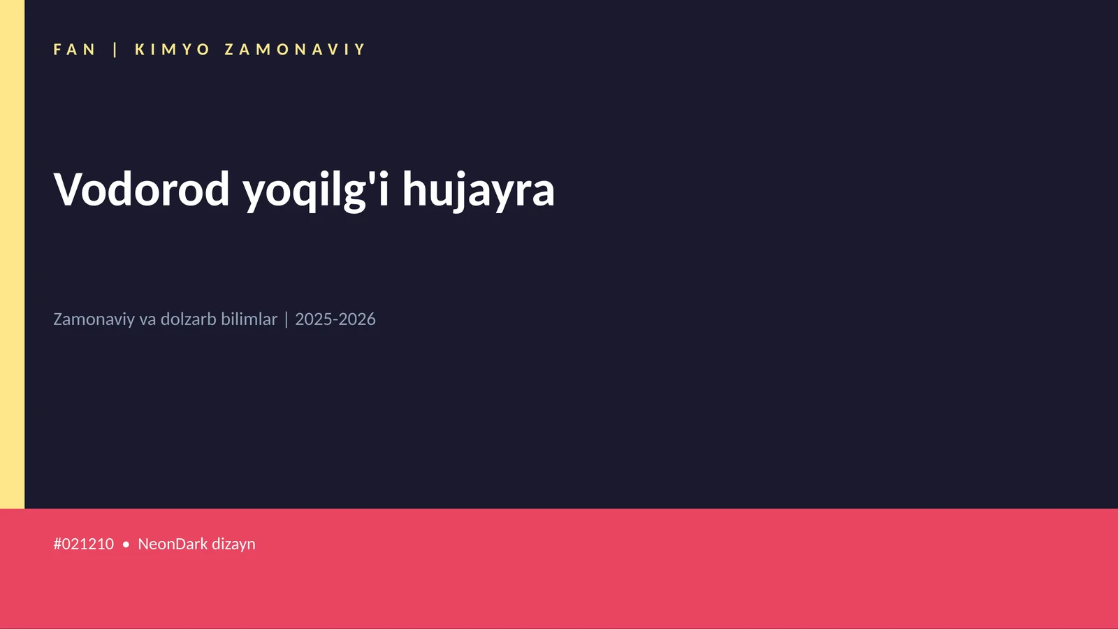 Vodorod yoqilg'i hujayra