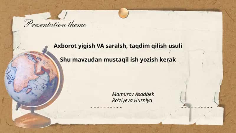 Axborot yig‘ish va saralash
