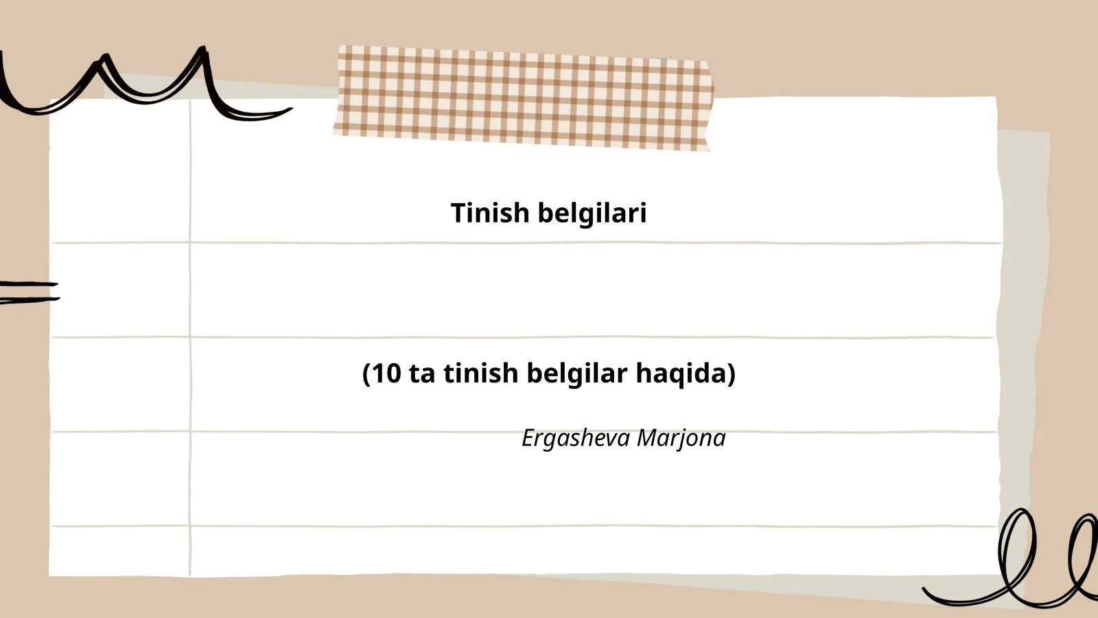 Tinish belgilari