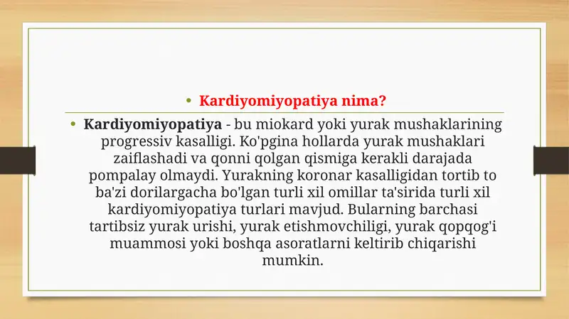 Kardiyomiyopatiya