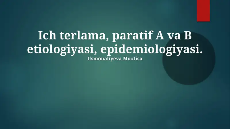 Qorin tifi va Paratif isitmalari: Etiologiya va Epidemiologiya