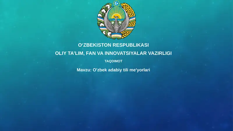 O'zbek adabiy tilining meʼyorlari