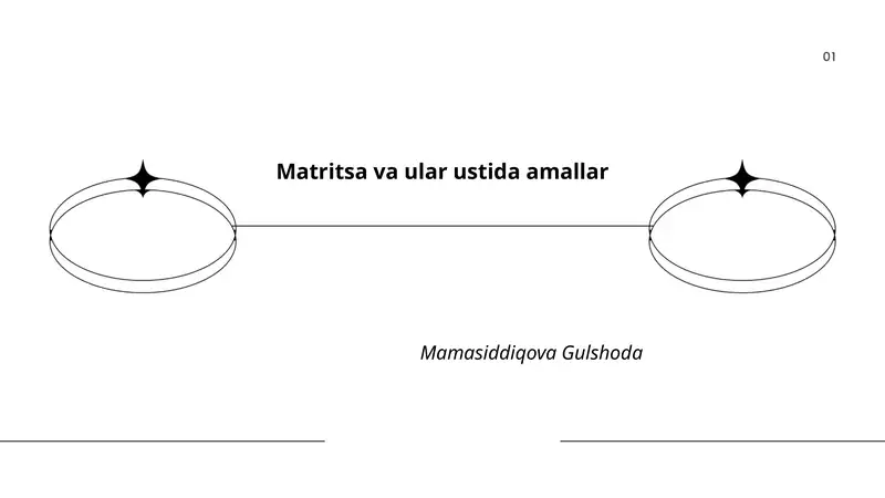 Matritsa va ular ustida amallar