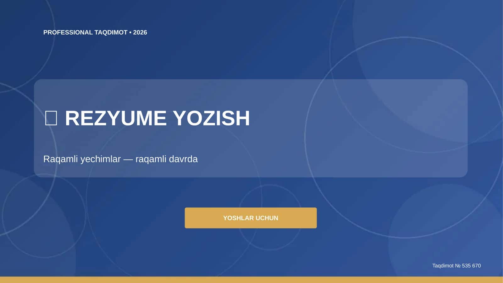 PROFESSIONAL TAQDIMOT • 2026