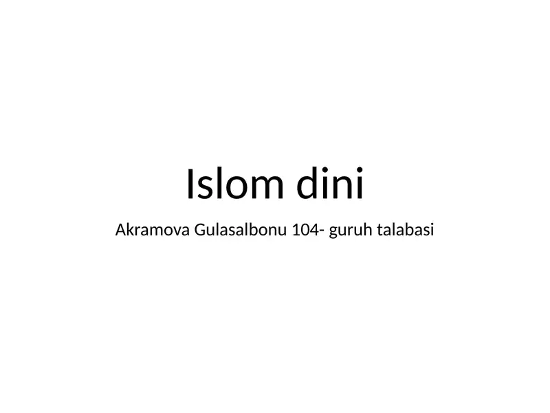Islomdini