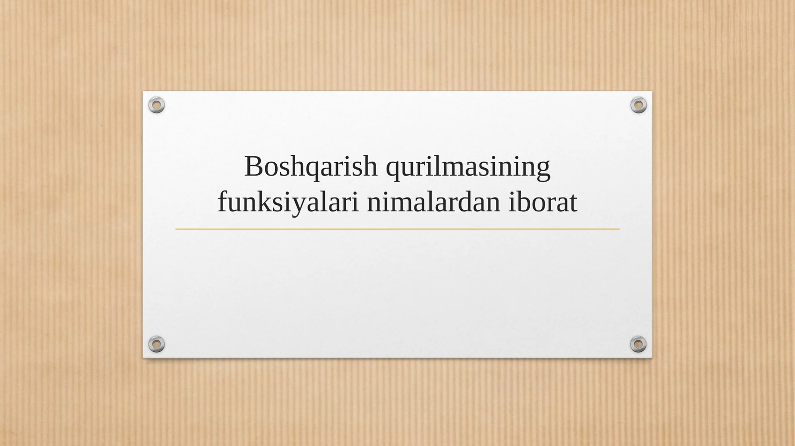 Boshqarish qurilmasining funksiyalari nimalardan iborat