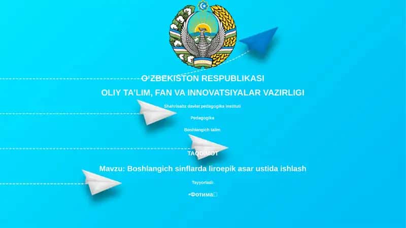 Boshlangich sinflarda liroepik asar ustida ishlash