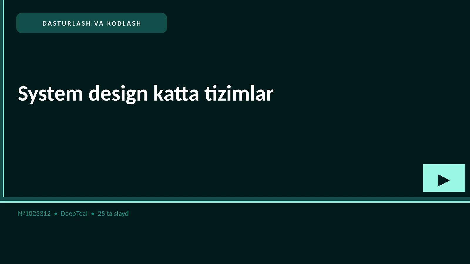 DASTURLASH VA KODLASH